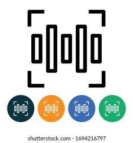 vector illustration bar code rectangle icon or logo with 4 variations background, black color, line design style