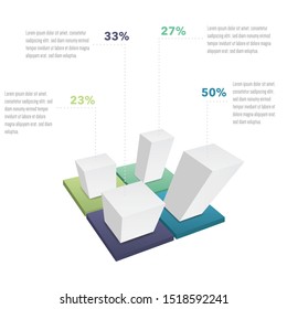 Vector Illustration of Bar Graph in 3D. Infographic Element of bar graph in 3d layout. Bar Graph Statistical Business Diagram - Vector EPS10