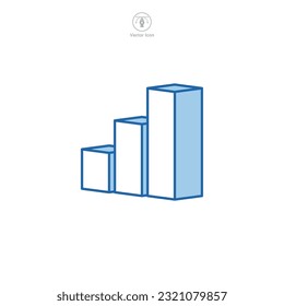 Vector illustration of a bar graph icon, encapsulating data visualization, progress tracking, and statistical analysis. Ideal for business, finance, and analytics