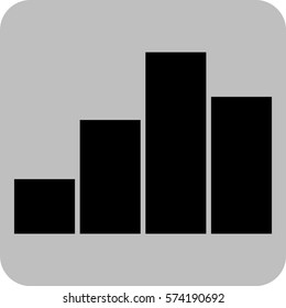 Vector Illustration of Bar Graph Icon in black