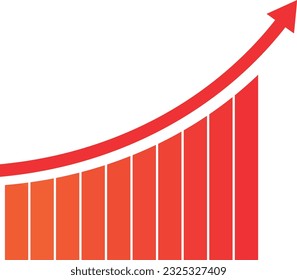 Vector illustration of a bar graph. Inflation and rising prices.