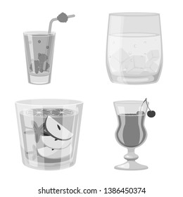 Vector illustration of bar and shaker symbol. Collection of bar and restaurant stock vector illustration.