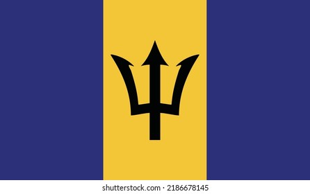 vector illustration of Barbados flag.