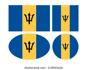 vector illustration of Barbados flags