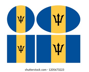 vector illustration of Barbados flags