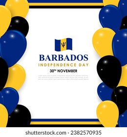 Vector illustration of Barbados Independence Day social media feed template