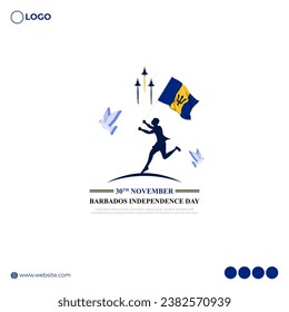 Vector illustration of Barbados Independence Day social media feed template