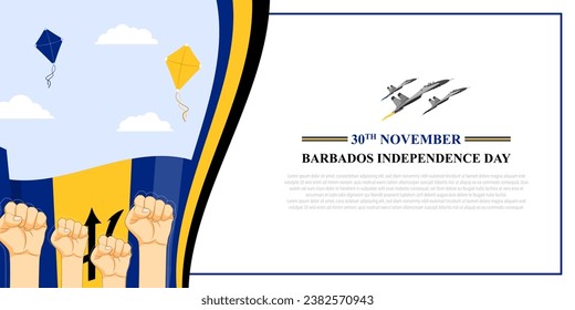 Vector illustration of Barbados Independence Day social media feed template