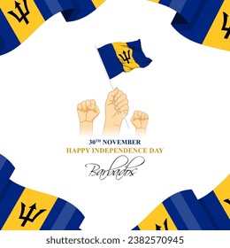 Vector illustration of Barbados Independence Day social media feed template