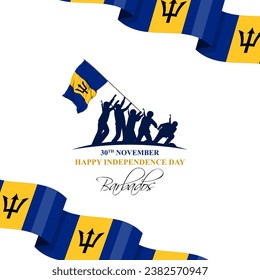 Vector illustration of Barbados Independence Day social media feed template