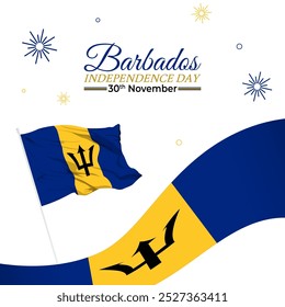 Ilustração vetorial do modelo de mídia social do Dia da Independência de Barbados