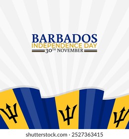 Vector illustration of Barbados Independence Day social media template