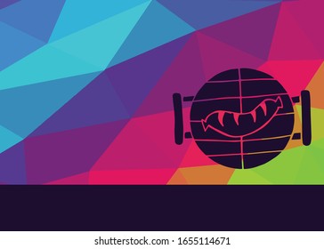 Vector Illustration of Barbecue Food Cooking with Rainbow Background. This is Good for Layout, Posters and More.