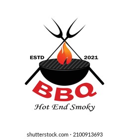 ilustración vectorial de una parrilla de barbacoa en un estilo clásico, ideal para pegatinas de labio etc