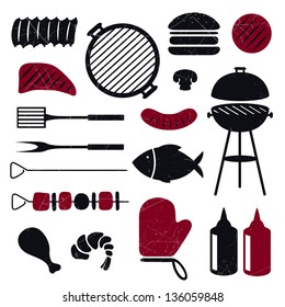 Vector Illustration of Barbecue Grill Icons