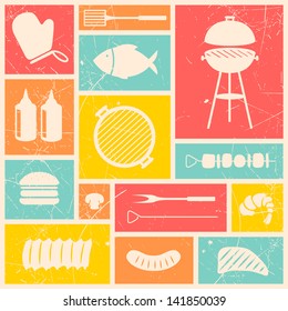 Vector Illustration of Barbecue Grill Icons