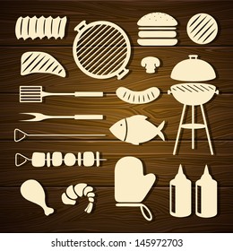 Vector Illustration of Barbecue Grill Icons