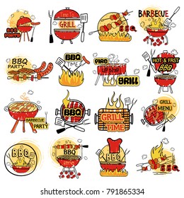 vector illustration of Barbecue and Grill label tag sticker for Advertisement