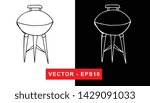 Vector Illustration of Barbecue. Isolated flat line and silhouette of sign, symbol, or objects for graphic design.