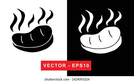Vector Illustration of Barbecue. Isolated flat line and silhouette of sign, symbol, or objects for graphic design.