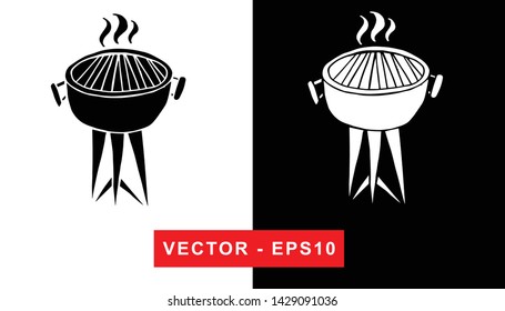 Vector Illustration of Barbecue. Isolated flat line and silhouette of sign, symbol, or objects for graphic design.