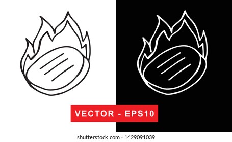 Vector Illustration of Barbecue. Isolated flat line and silhouette of sign, symbol, or objects for graphic design.