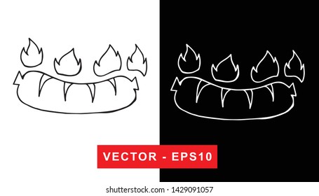 Vector Illustration of Barbecue. Isolated flat line and silhouette of sign, symbol, or objects for graphic design.