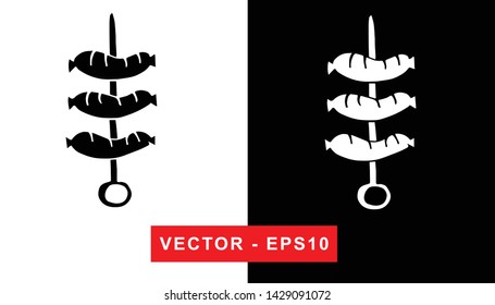 Vector Illustration of Barbecue. Isolated flat line and silhouette of sign, symbol, or objects for graphic design.