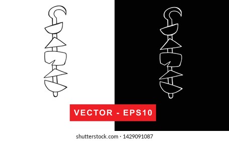 Vector Illustration of Barbecue. Isolated flat line and silhouette of sign, symbol, or objects for graphic design.