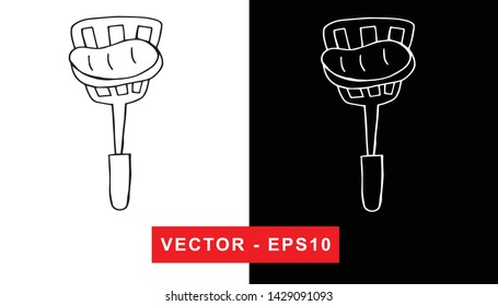 Vector Illustration of Barbecue. Isolated flat line and silhouette of sign, symbol, or objects for graphic design.