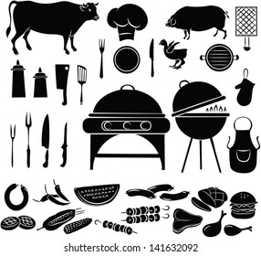 vector illustration of  barbecue items