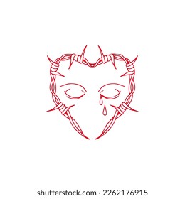 vector illustration of barbed wire and eye concept