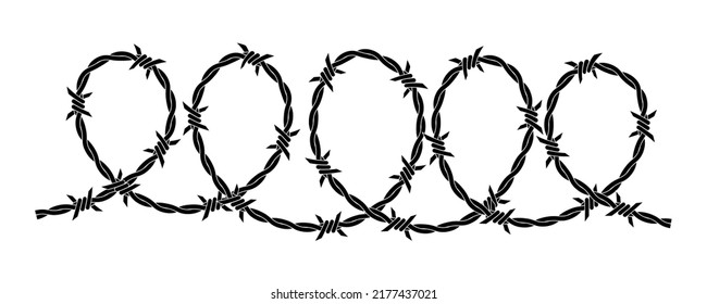 Vector Illustration Barbed Wire Isolated On Stock Vector (Royalty Free ...