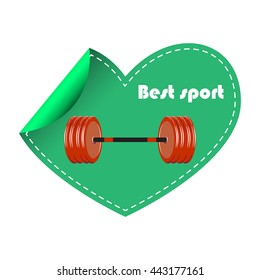 Vector illustration with barbell and heart.