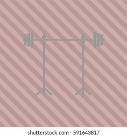 Vector illustration of Barbell on Rack icon vector symbol flat eps jpg app in ash color

