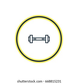 Vector Illustration Of Barbell Outline. Beautiful Medical Element Also Can Be Used As Dumbbell Element.