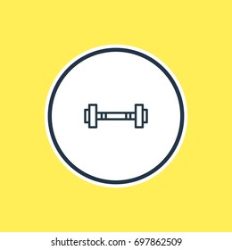 Vector Illustration Of Barbell Outline. Beautiful Medical Element Also Can Be Used As Dumbbell Element.