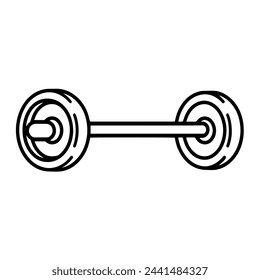 Vector illustration of a barbell outline icon, ideal for workout projects.