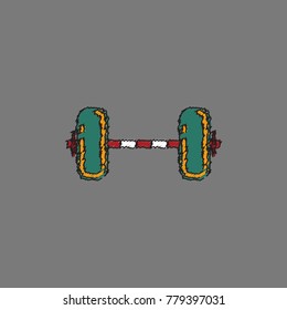 Vector illustration of barbell weight in Hatching style