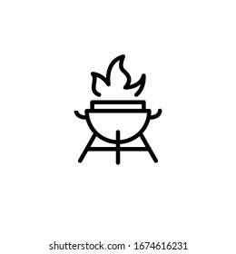 Vector illustration, barbeque cooking icon. Line design template