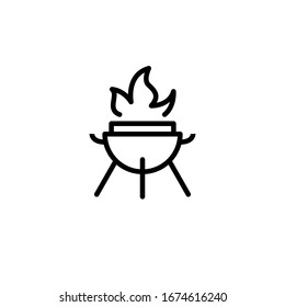 Vector illustration, barbeque cooking icon. Line design template