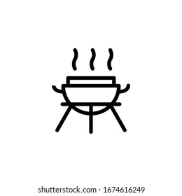 Vector Illustration, Barbeque Cooking Icon. Line Design Template