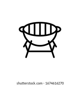 Vector illustration, barbeque cooking icon. Line design template