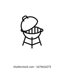 Vektorillustration Illustration, Grillsymbol. Liniendesign-Vorlage