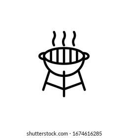 Vektorillustration Illustration, Grillsymbol. Liniendesign-Vorlage