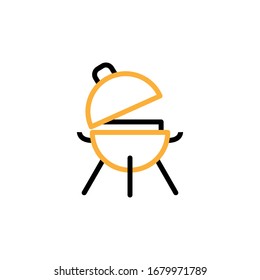 Vektorillustration Illustration, Grillsymbol. Zeile und zwei Farbdesign-Vorlage