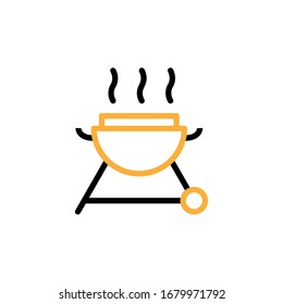 Icono vectorial de cocina barbacoa. Plantilla de diseño de línea y dos colores