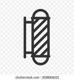 Vector illustration of barber pole icon in dark color and transparent background(png).