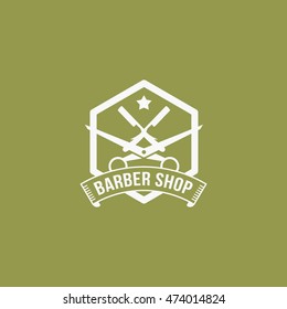 Vector Illustration of barber shop emblems, label, badges and designed elements. Flat style design