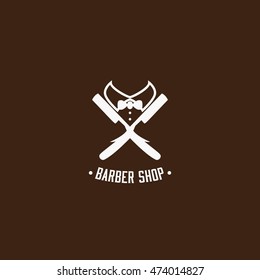 Vector Illustration of barber shop emblems, label, badges and designed elements. Flat style design